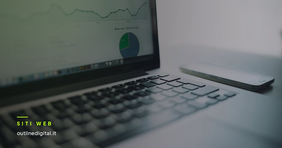 Grafici e statistiche di un sito su uno schermo